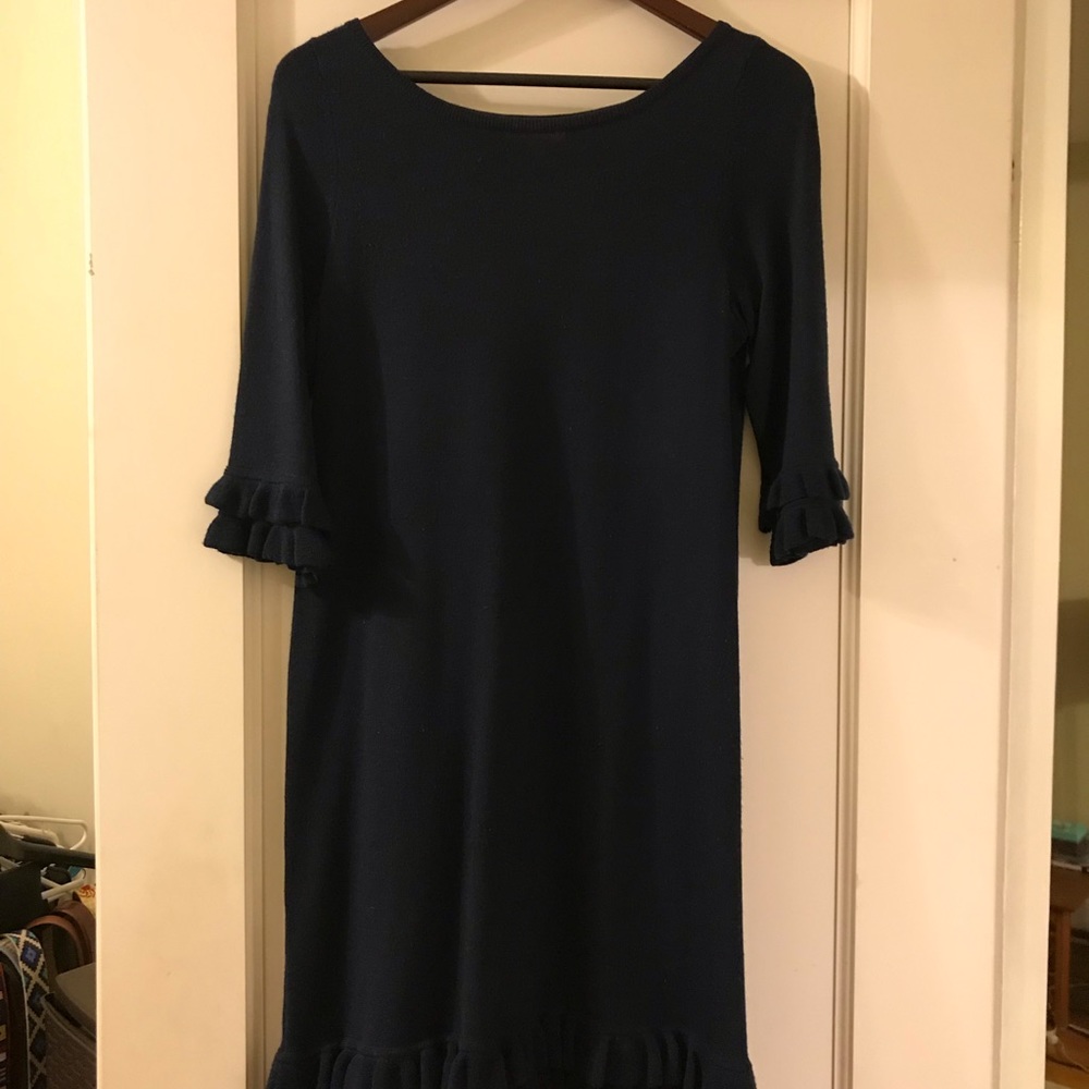 Lilly Pulitzer navy merino wool sweater dress